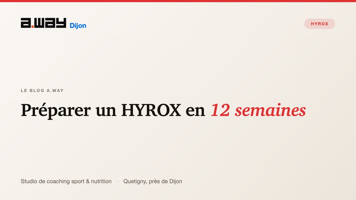 Planification d'une préparation HYROX sur 12 semaines au studio A.WAY à Quetigny, près de Dijon.