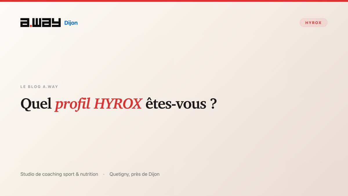 Athlète en préparation HYROX au studio A.WAY à Quetigny, près de Dijon.
