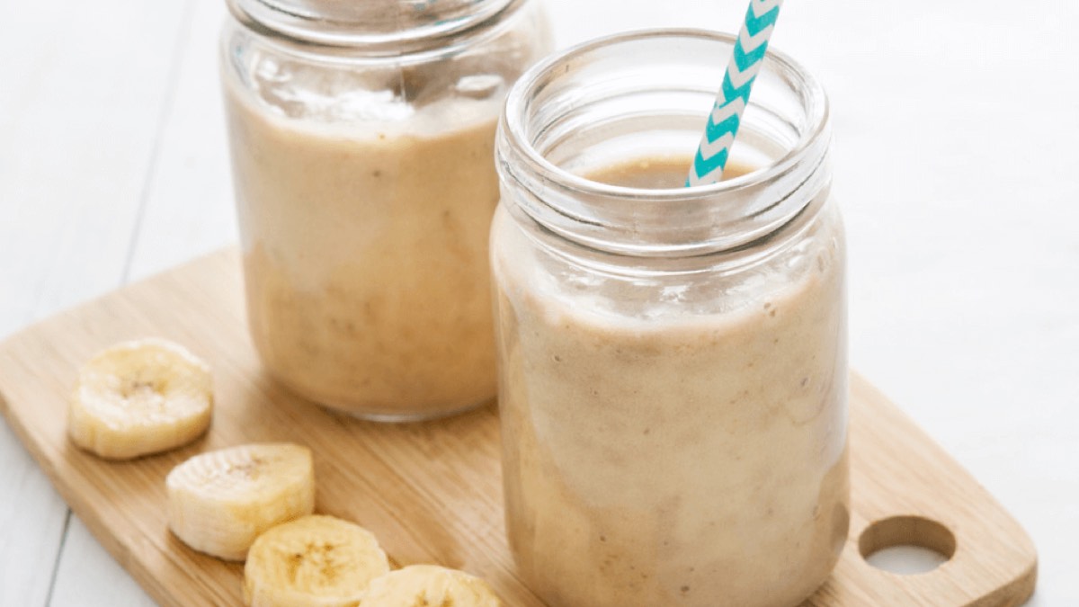 Smoothie Minceur Choco Banane-cacahuète, recette du pôle santé A.WAY à Quetigny près de Dijon.