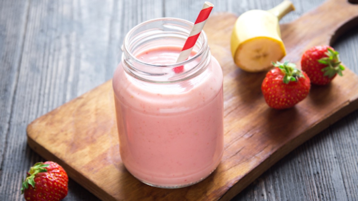 Smoothie Vanille-fraise, recette du pôle santé A.WAY à Quetigny près de Dijon.