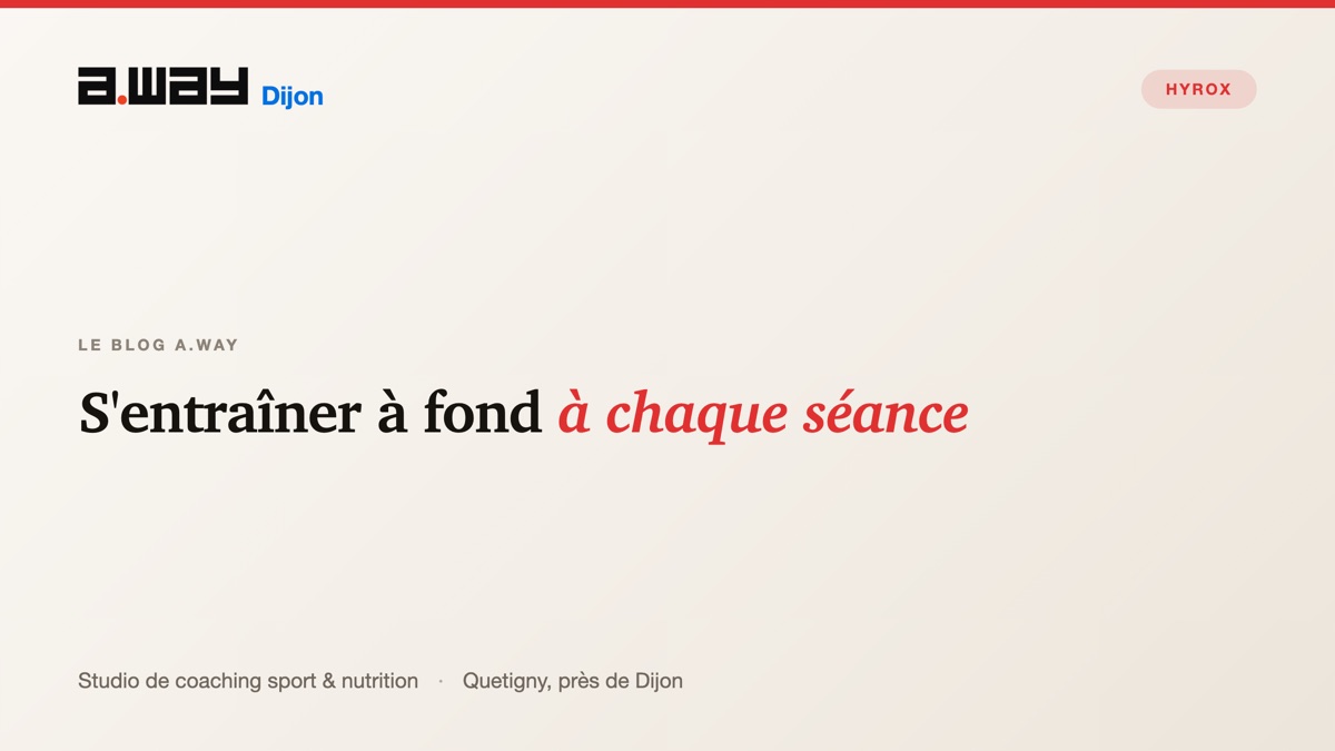 Récupération après une séance intense au studio A.WAY à Quetigny, près de Dijon.