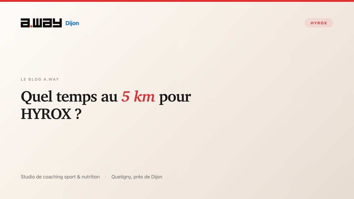 Test de 5 km chronométré dans le cadre d'une préparation HYROX au studio A.WAY à Quetigny, près de Dijon.
